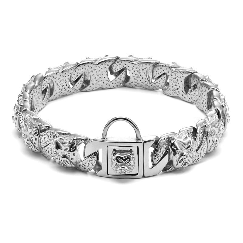 Titanium Edelstahl Bullen-Hund Vollkopf-Halsband