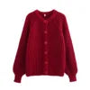 Lässiger Strickpullover für Damen (europäisch-amerikanischer Stil) mit Rundhalsausschnitt und langen Ärmeln – neuer Street-Fashion-Look, gewebter Winterpullover in Unifarben.