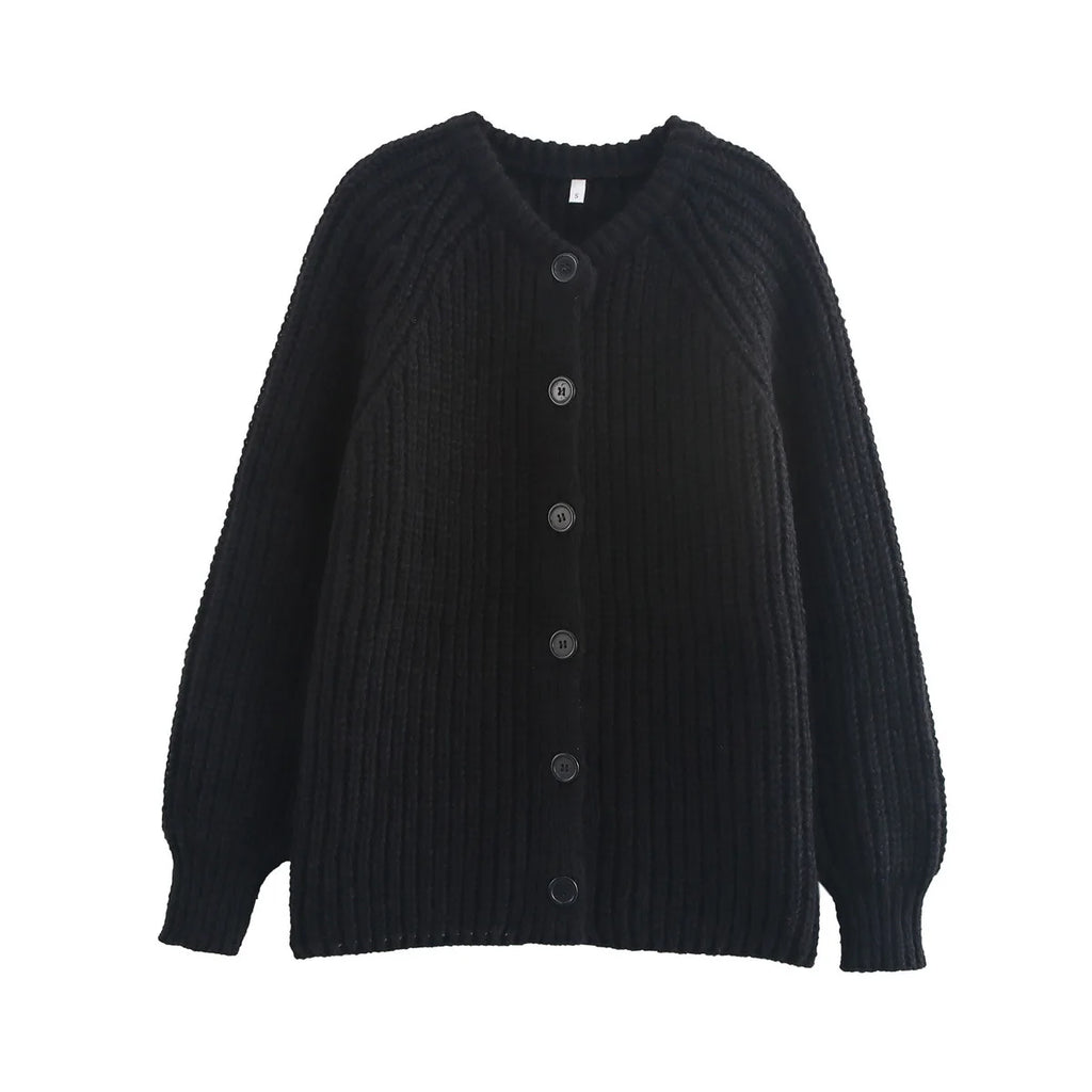 Lässiger Strickpullover für Damen (europäisch-amerikanischer Stil) mit Rundhalsausschnitt und langen Ärmeln – neuer Street-Fashion-Look, gewebter Winterpullover in Unifarben.