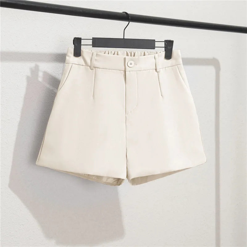 Lässige Damen-Shorts mit hoher Taille, geradem Schnitt und A-Linie; bedruckt, weit geschnitten (Wide Leg), lockere Passform, vielseitig kombinierbar, mit elastischem Bund.