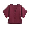 Neue schlichte, sportliche Damen-Strickjacke mit V-Ausschnitt und kurzen Ärmeln – Sehe Fashion