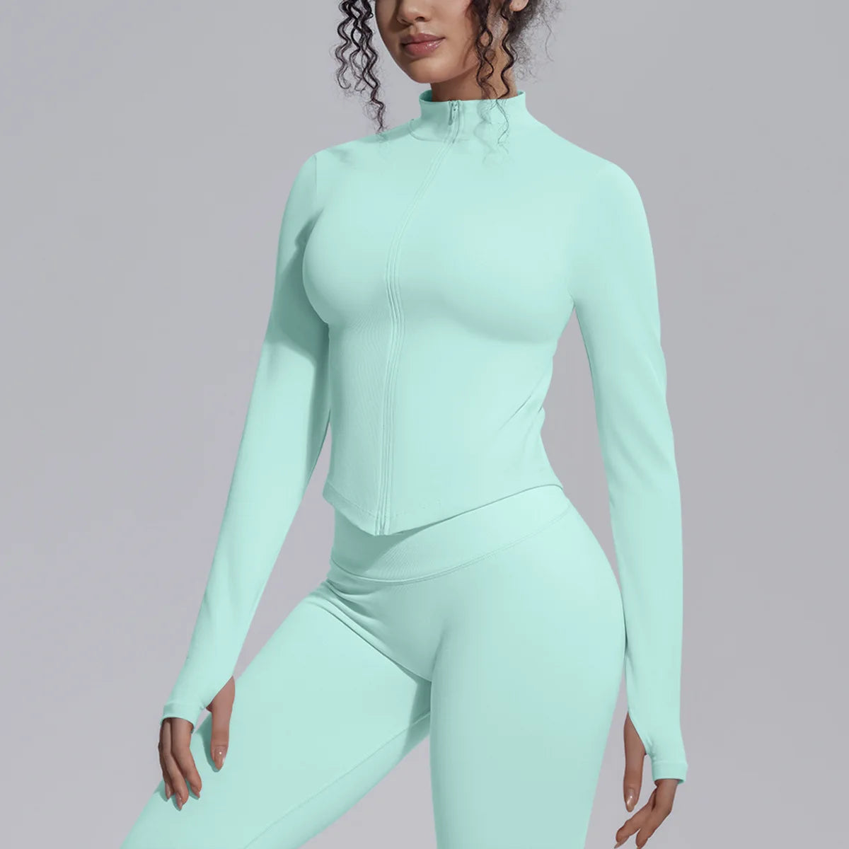 Nahtloses Sport-Set für Damen – atmungsaktive Sportbekleidung mit elastischem Bund und 4-Wege-Stretch