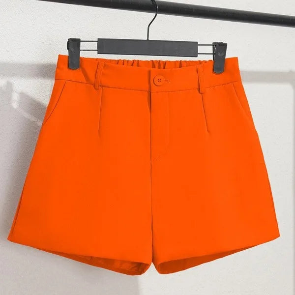 Lässige Damen-Shorts mit hoher Taille, geradem Schnitt und A-Linie; bedruckt, weit geschnitten (Wide Leg), lockere Passform, vielseitig kombinierbar, mit elastischem Bund.